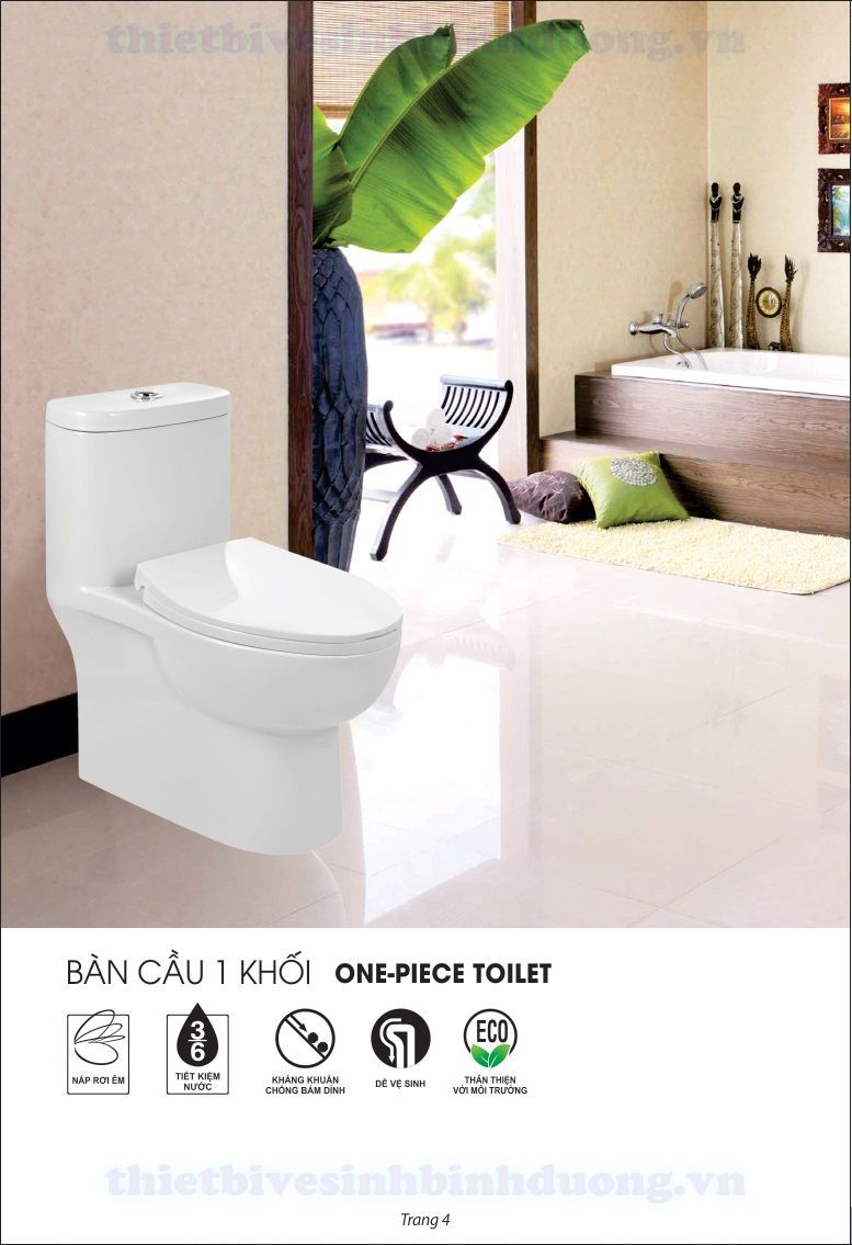 Bồn cầu liền khối Italy VINCY V985